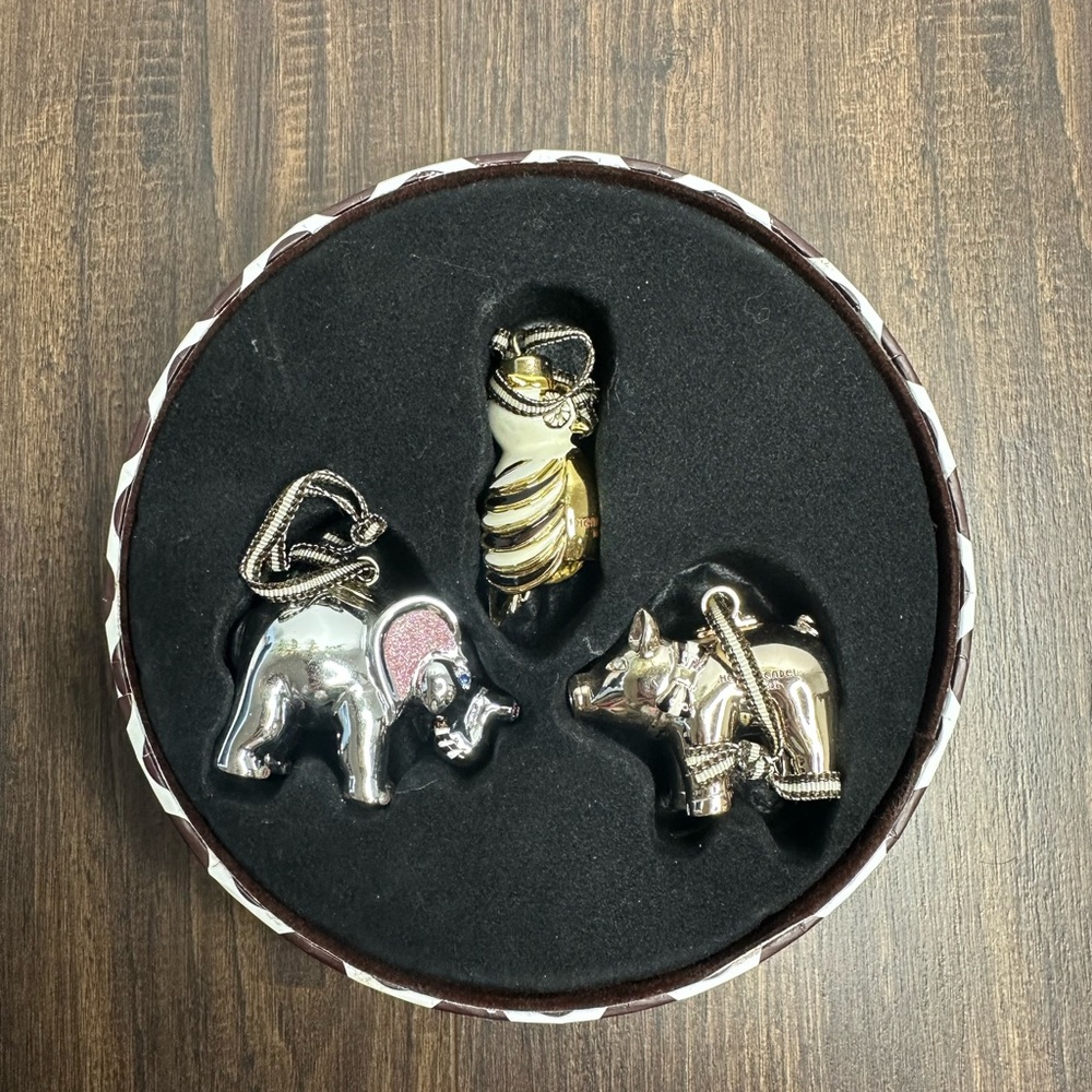 RARE Henri Bendel New York Trio Animal Ornament Set